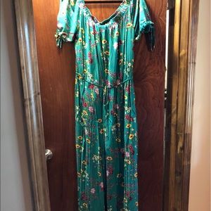 Green floral jumpsuit
